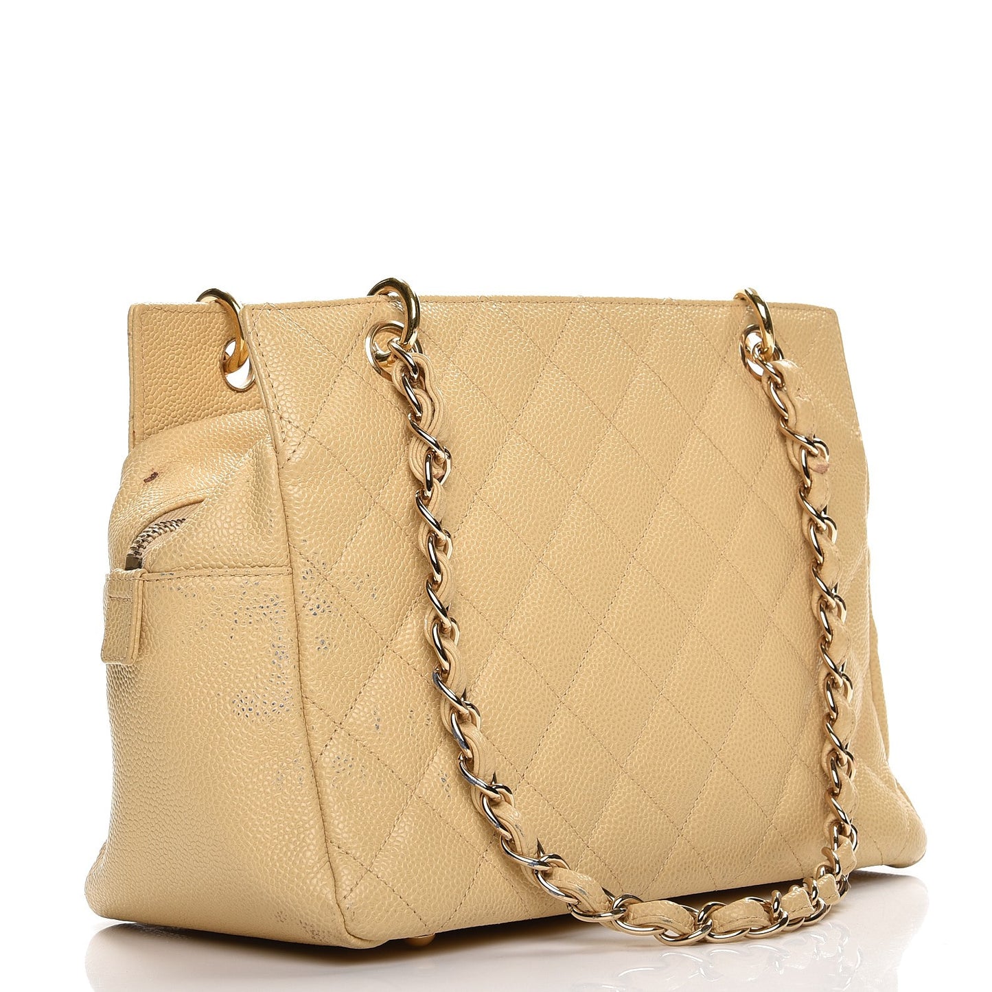 Caviar Quilted Petit Timeless Tote PTT Beige