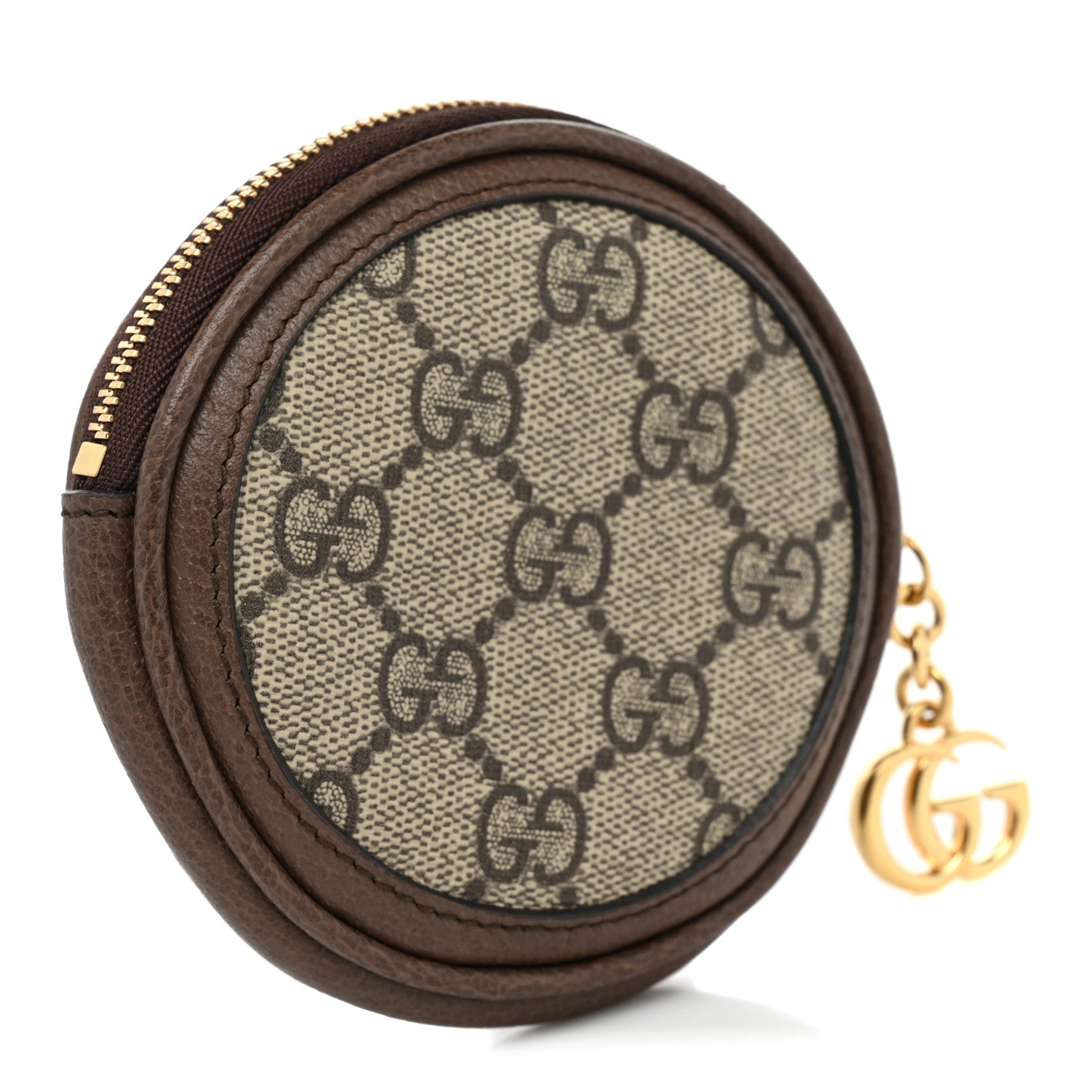Gucci GG Supreme Monogram Web Ophidia Round Coin Purse Beige New Acero 3 of 8