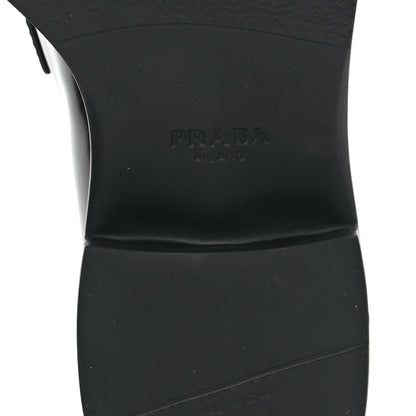 Prada Spazzolato Metal Triangle Logo 50mm Loafers 35 Cordovan 7 of 9