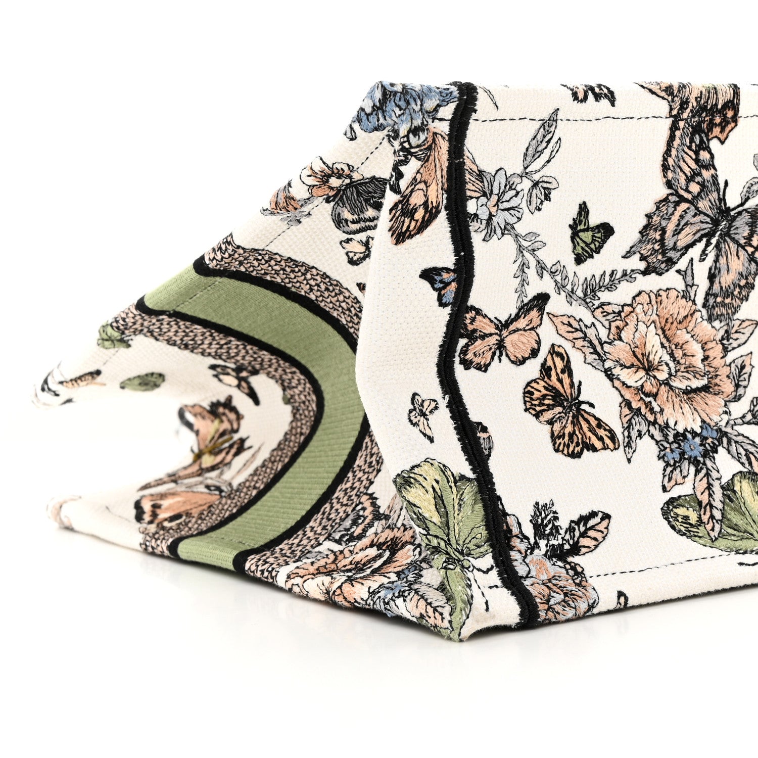 Christian Dior Canvas Embroidered Toile de Jouy Mexico Medium Book Tote White Multicolor 9 of 13