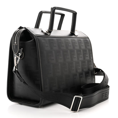 Fendi Vitello King FF Lines Embossed Large Soft Trunk Bag Black 3 of 14