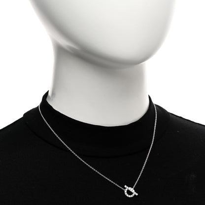 Hermes 18K White Gold Diamond Finesse Pendant Necklace 2 of 6