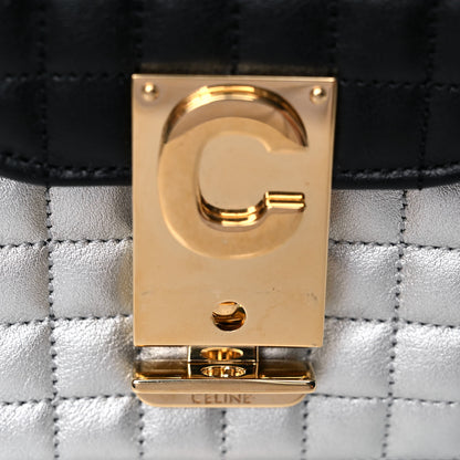 Celine Calfskin Quilted Medium C Bag Silver Black 12 of 14