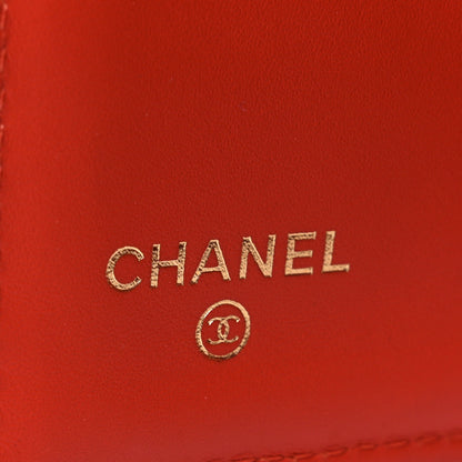 Chanel Iridescent Caviar Quilted Large Gusset Flap Wallet Orange 6 of 8