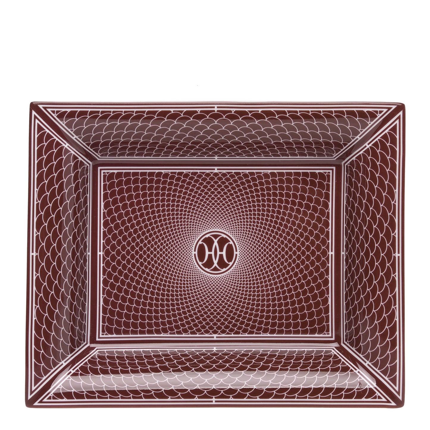 Porcelain H Deco Change Tray Rouge