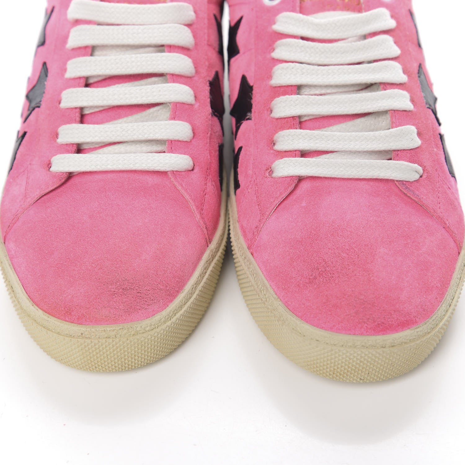Saint Laurent Suede Star Court Sneakers 37 Pink Black 8 of 9