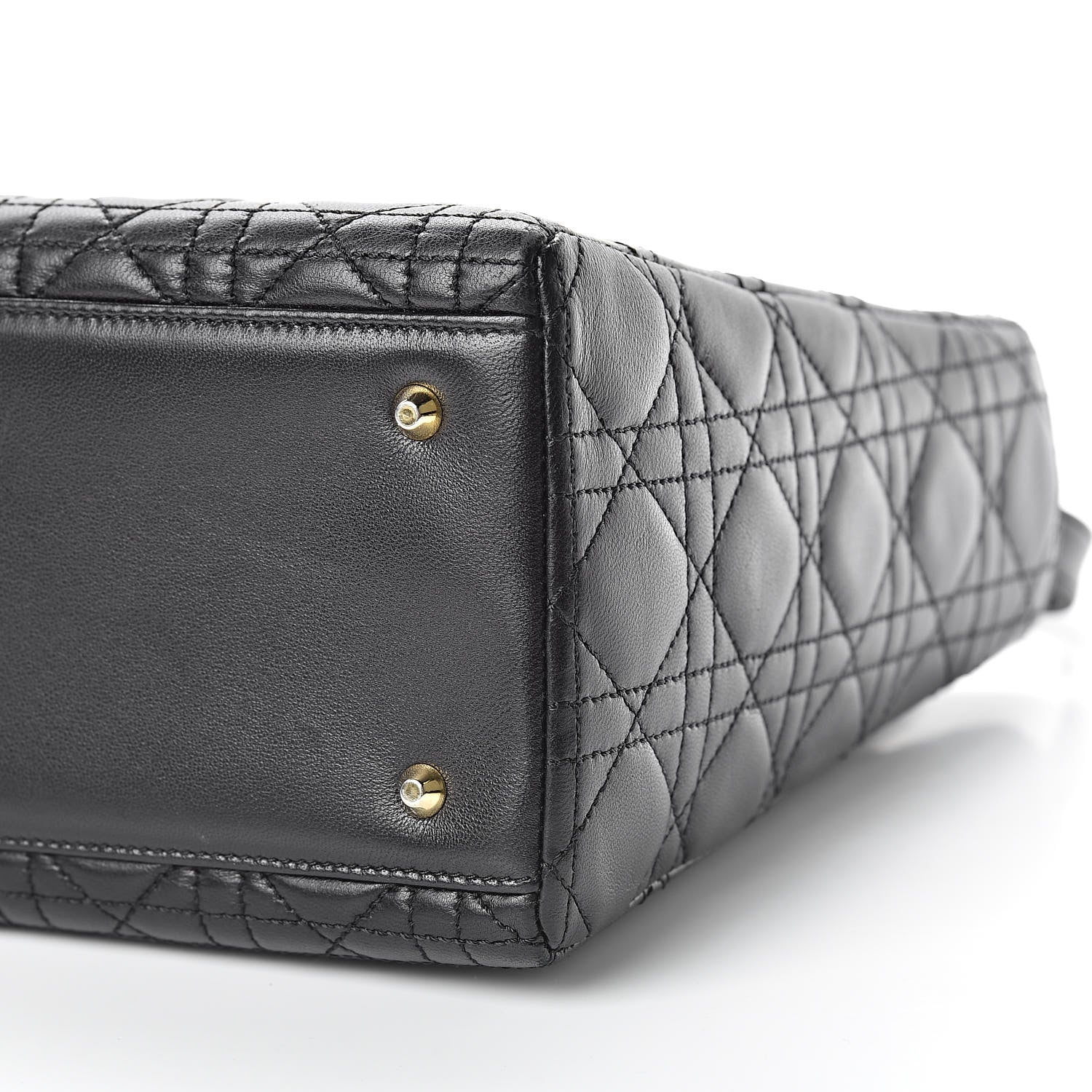 Christian Dior Lambskin Cannage Medium Lady Dior Black 10 of 12