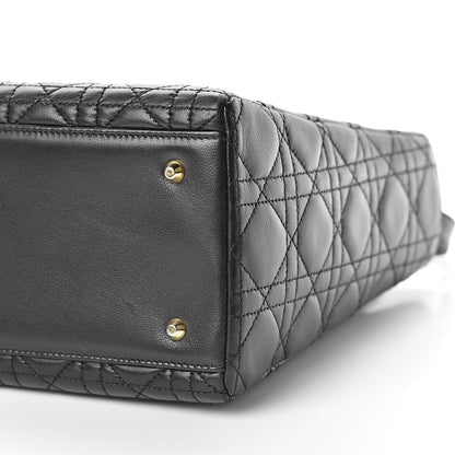 Christian Dior Lambskin Cannage Medium Lady Dior Black 10 of 12