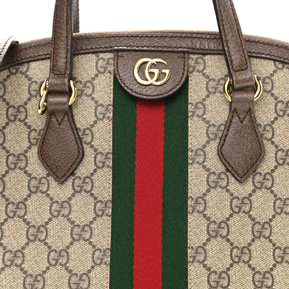 Gucci GG Supreme Monogram Web Medium Ophidia Top Handle Dome Bag Brown 8 of 10