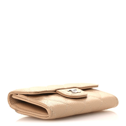 Chanel Caviar Quilted Flap Card Holder Wallet Beige 4 of 9