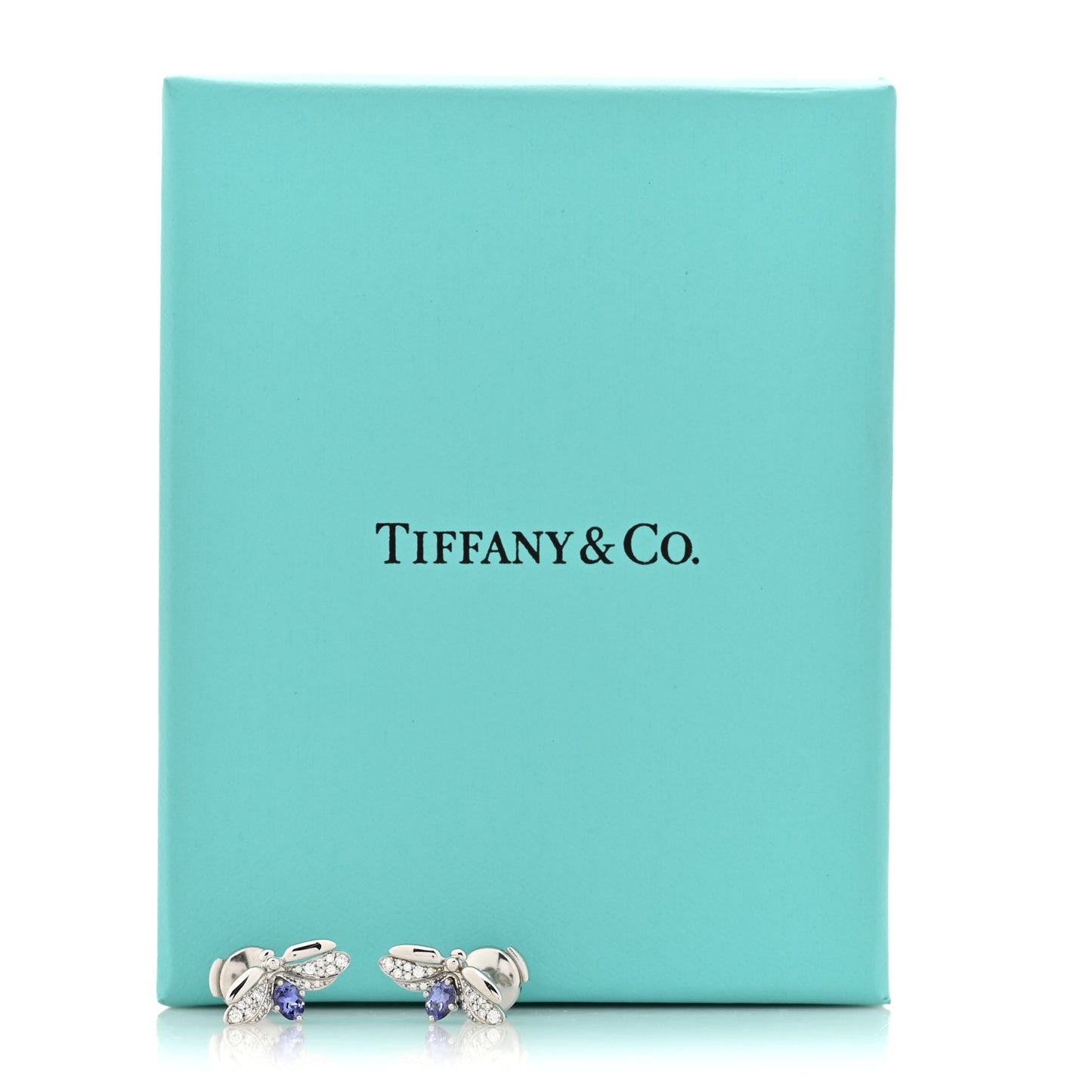 Platinum Diamond Tanzanite Paper Flowers Firefly Earrings