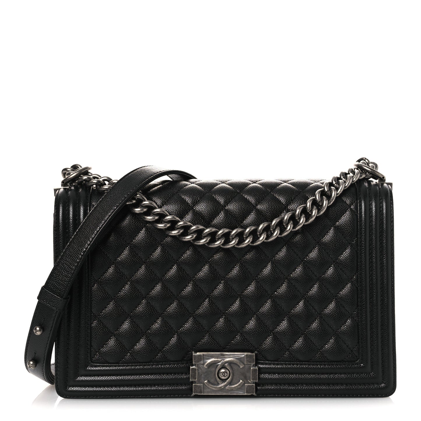 Caviar Quilted New Medium Boy Flap Black