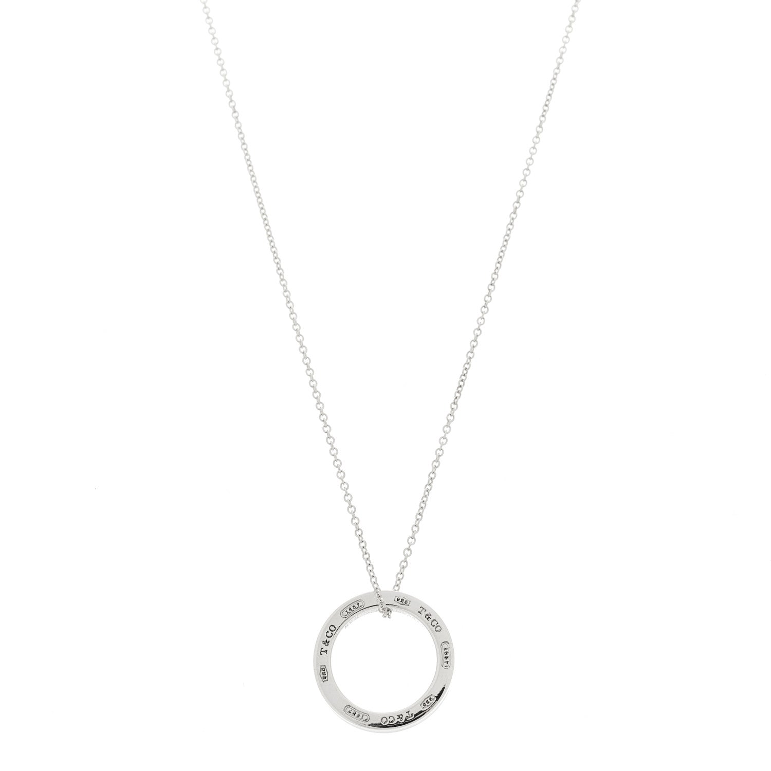 Tiffany Sterling Silver 1837 Circle Pendant Necklace 1 of 5
