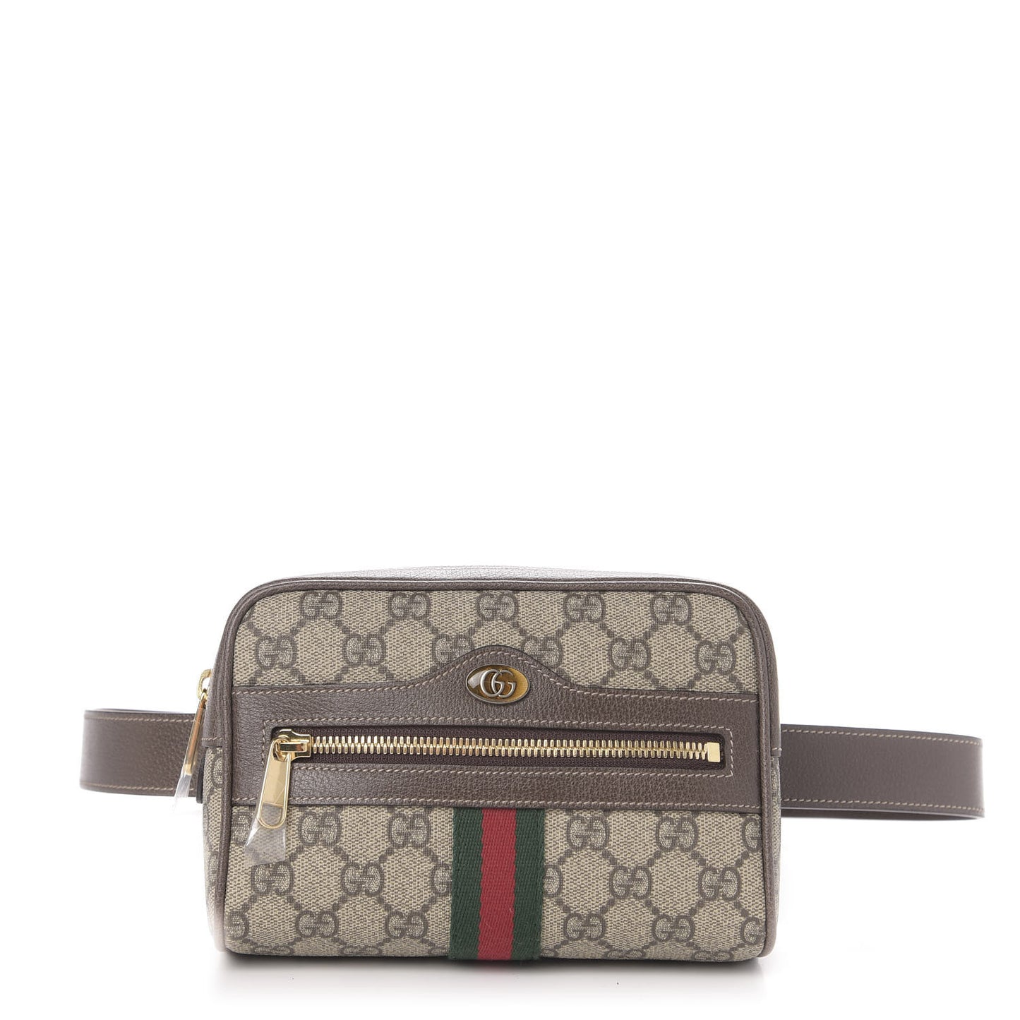 GG Supreme Monogram Web Small Ophidia Belt Bag 85 34 Dark Brown