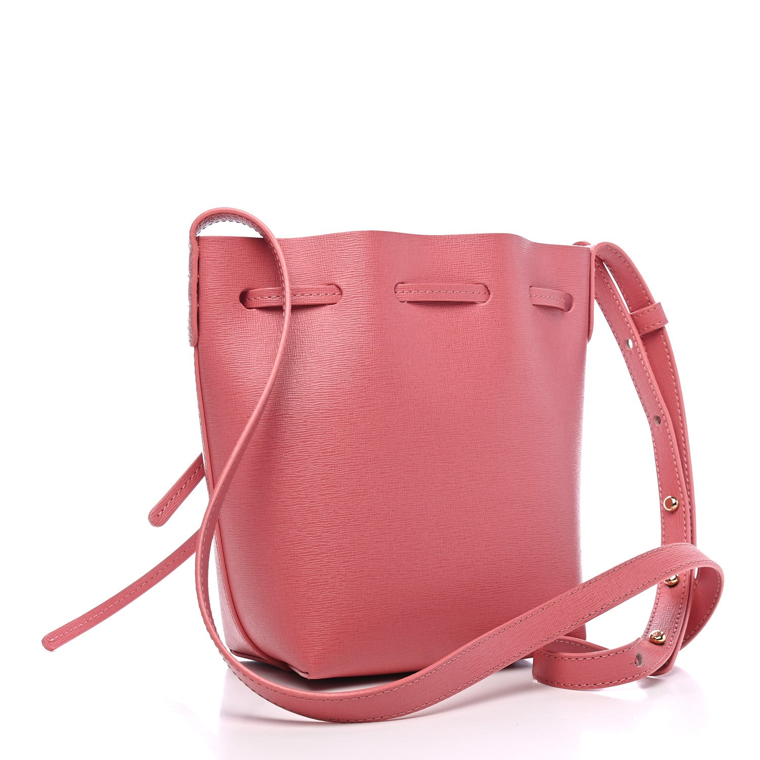 Mansur Gavriel Saffiano Mini Mini Bucket Bag Blush 3 of 10