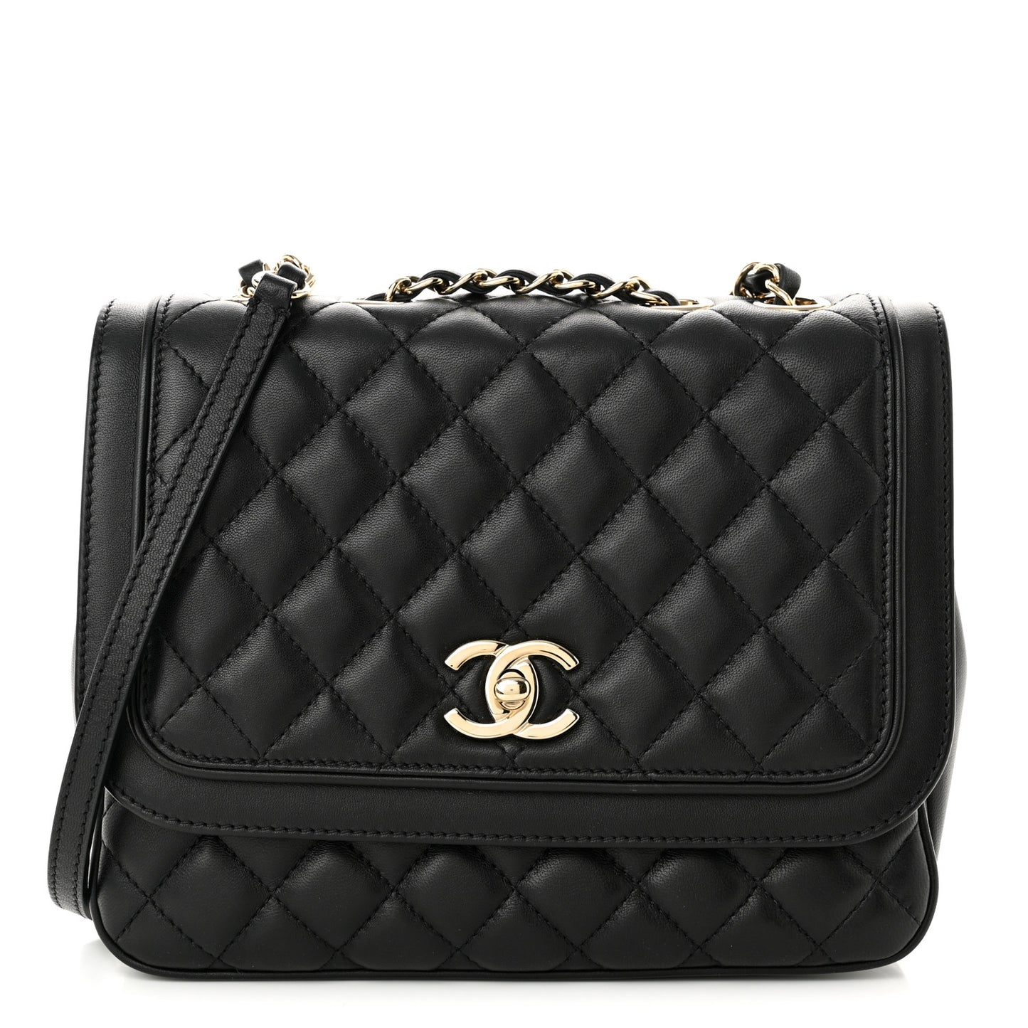 Lambskin Quilted Medium Lovely Day Flap Black