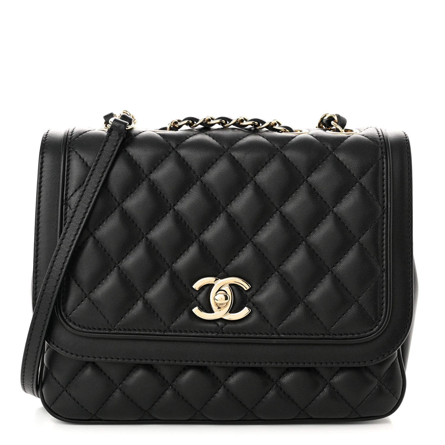 Chanel Lambskin Quilted Medium Lovely Day Flap Black 1 of 10