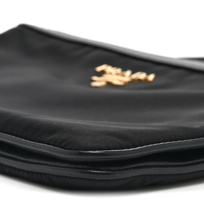 Prada Tessuto Nylon Soft Calf Double Zip Crossbody Bag Black 20 of 21