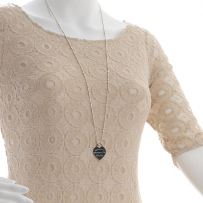 Tiffany Sterling Silver Long Return to Tiffany Heart Pendant Necklace 2 of 5