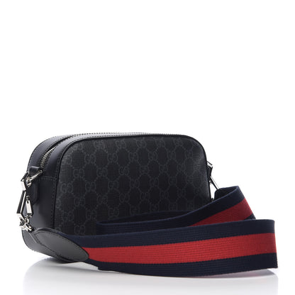 Gucci GG Supreme Monogram Web Shoulder Bag Black Grey 2 of 9