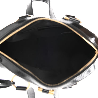 Saint Laurent Textured Patent Calfskin Medium Muse Black 9 of 20