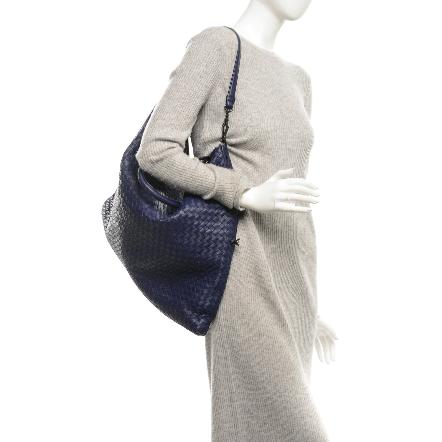 Bottega Veneta Nappa Intrecciato Maxi Convertible Tote Blue 2 of 8