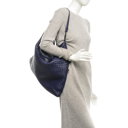 Bottega Veneta Nappa Intrecciato Maxi Convertible Tote Blue 2 of 8