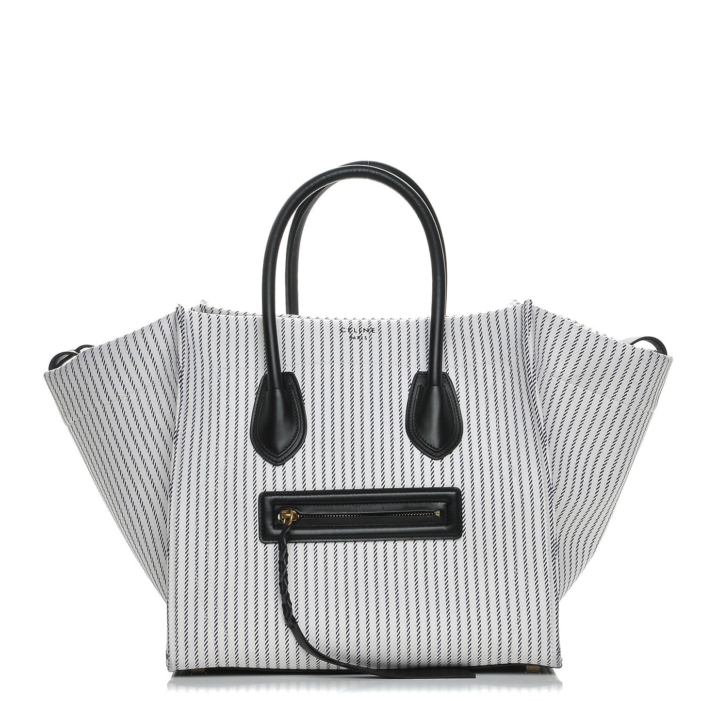 Cotton Canvas Striped Medium Phantom Luggage White Navy