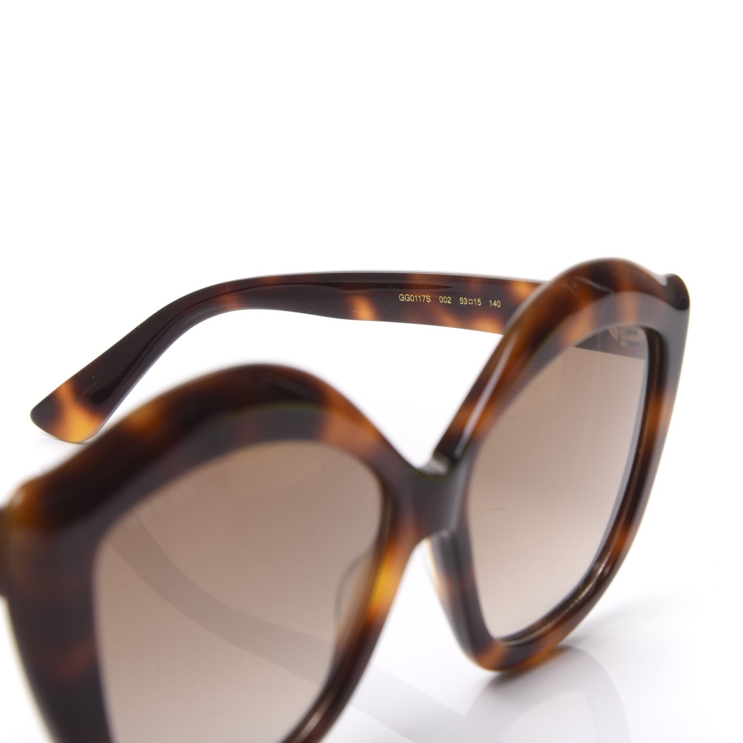 Gucci Cat Eye GG0117S Sunglasses Tortoise 5 of 7