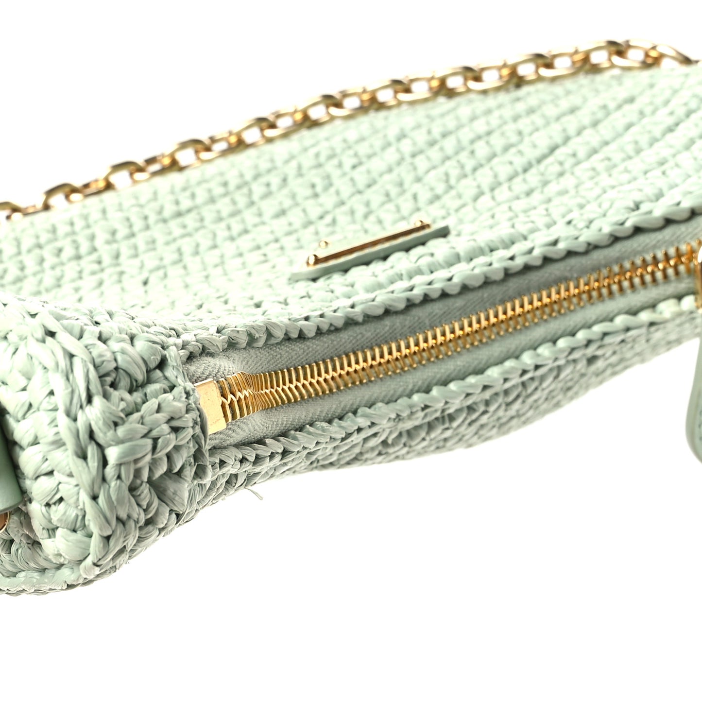 Yarn Raffia Effect Crochet Re-Edition 2005 Shoulder Bag Acqua