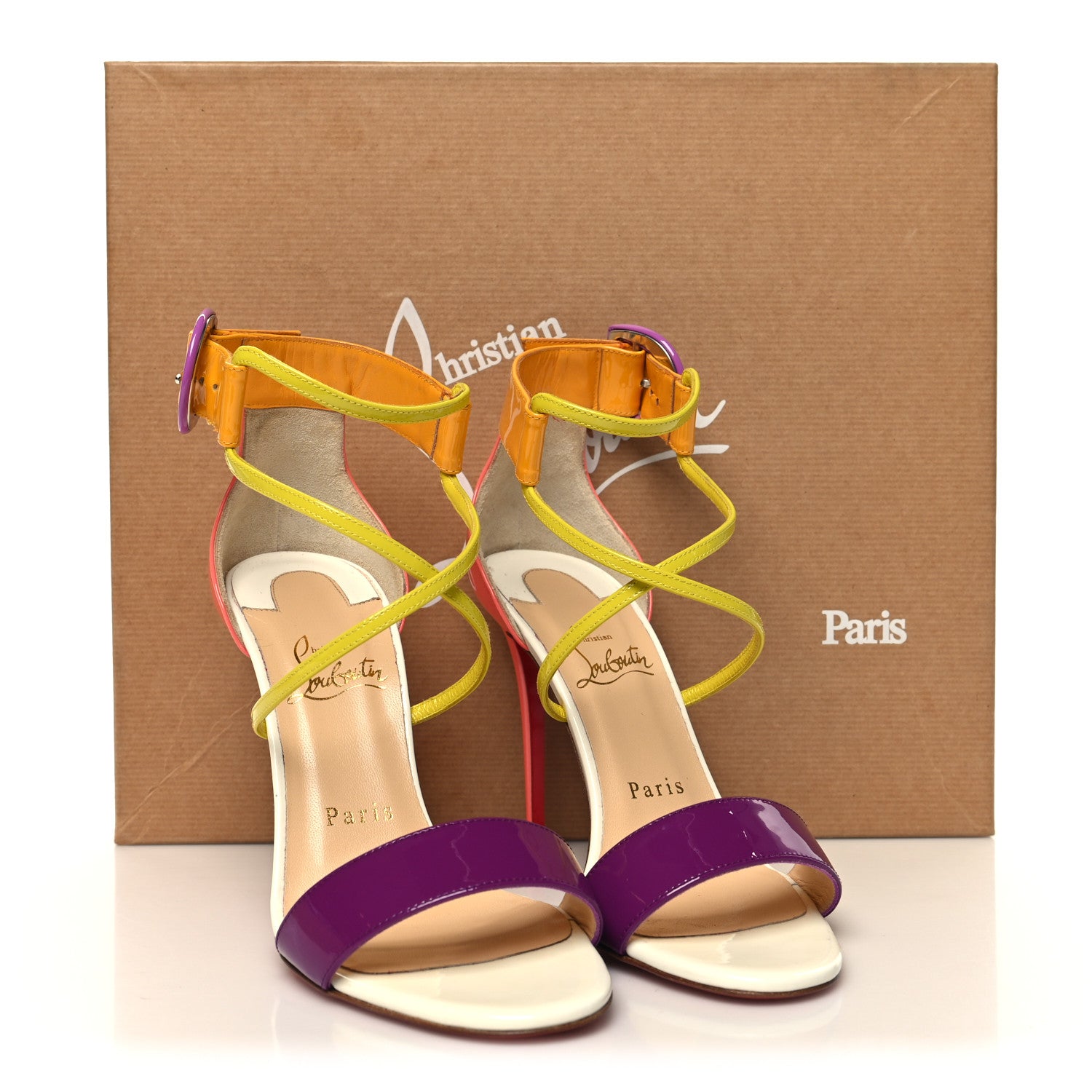 Christian Louboutin Patent Calfskin Choca 100 Sandals 36.5 Multicolor 2 of 8