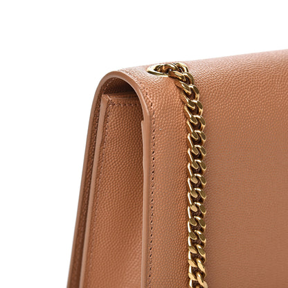 Saint Laurent Grain De Poudre Medium Monogram Kate Satchel Dark Beige 10 of 12