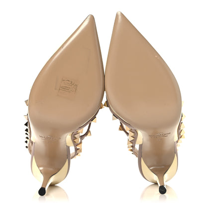 Valentino Garavani Patent Nappa Rockstud Ankle Strap 100mm Pumps 36 Light Ivory Poudre 6 of 8