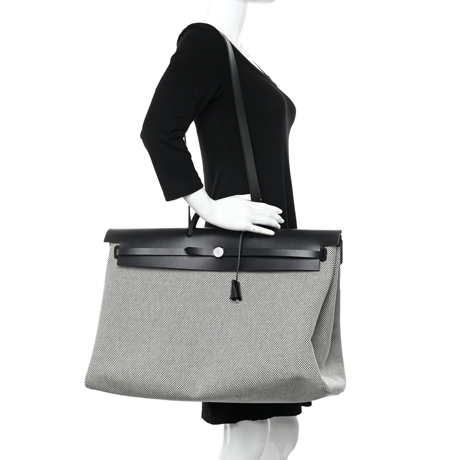 Hermes Criss Viking Vache Hunter Herbag Cabin Zip Retourne 50 Ecru Black 2 of 12