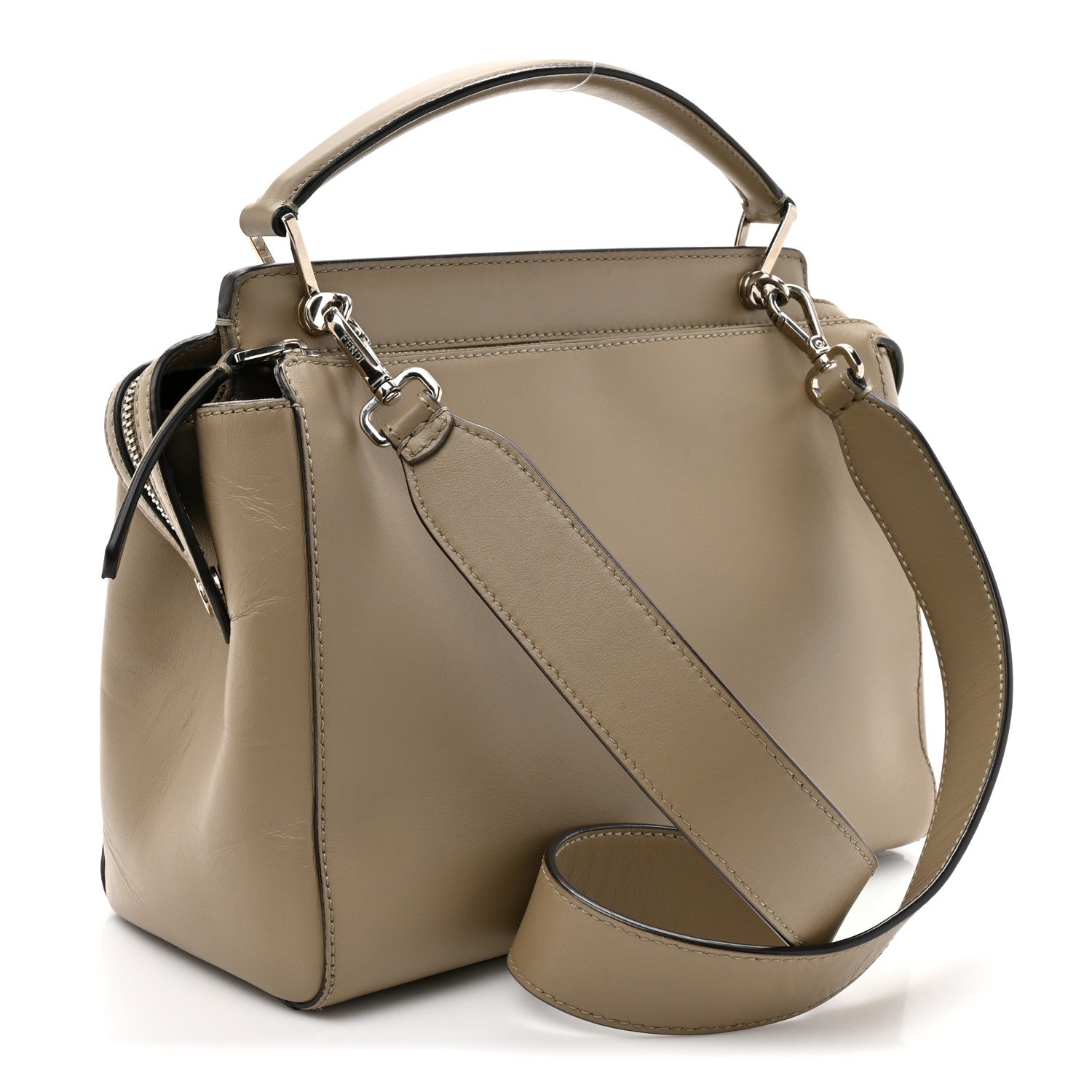 Fendi Vitello Baltico Dolce DotCom Satchel Tortora Papavero 3 of 15