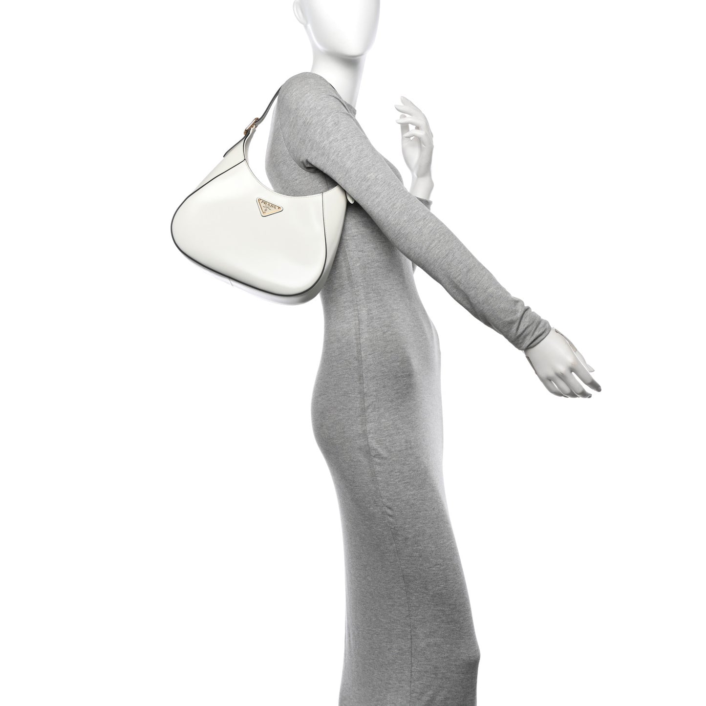 Box Calfskin Shoulder Bag White Black