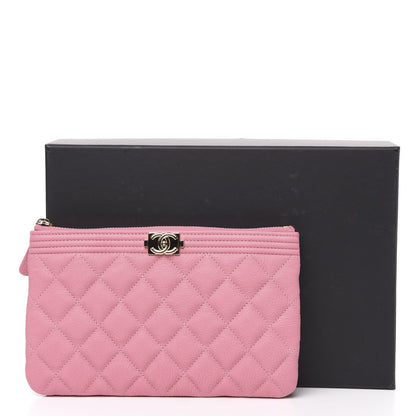 Chanel Caviar Quilted Zipped Boy Pouch Pink 8 of 8
