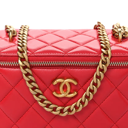Chanel Caviar Quilted Sweetheart Vanity Case Dark Red 8 of 10