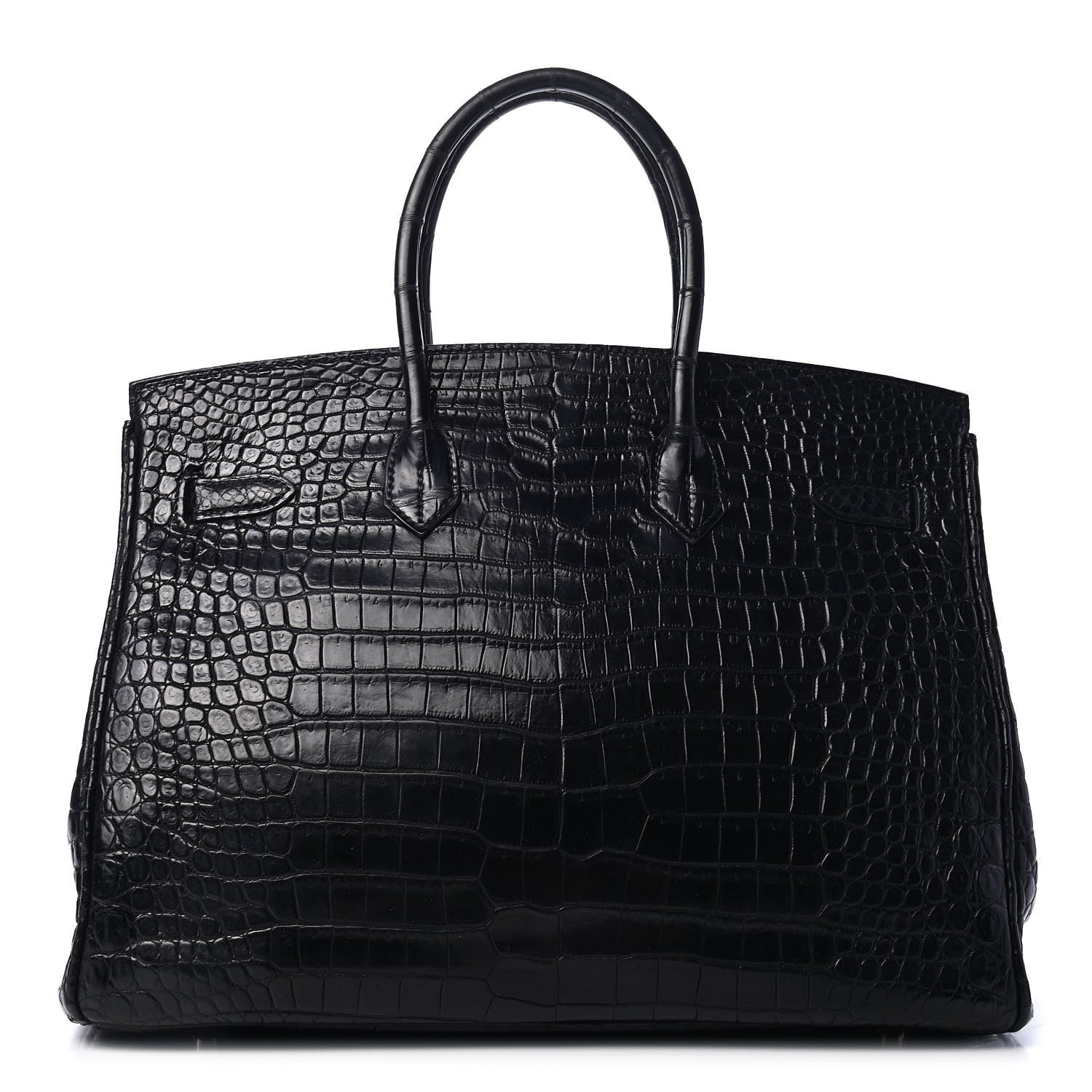 Hermes Matte Porosus Crocodile Birkin 35 Black 3 of 31