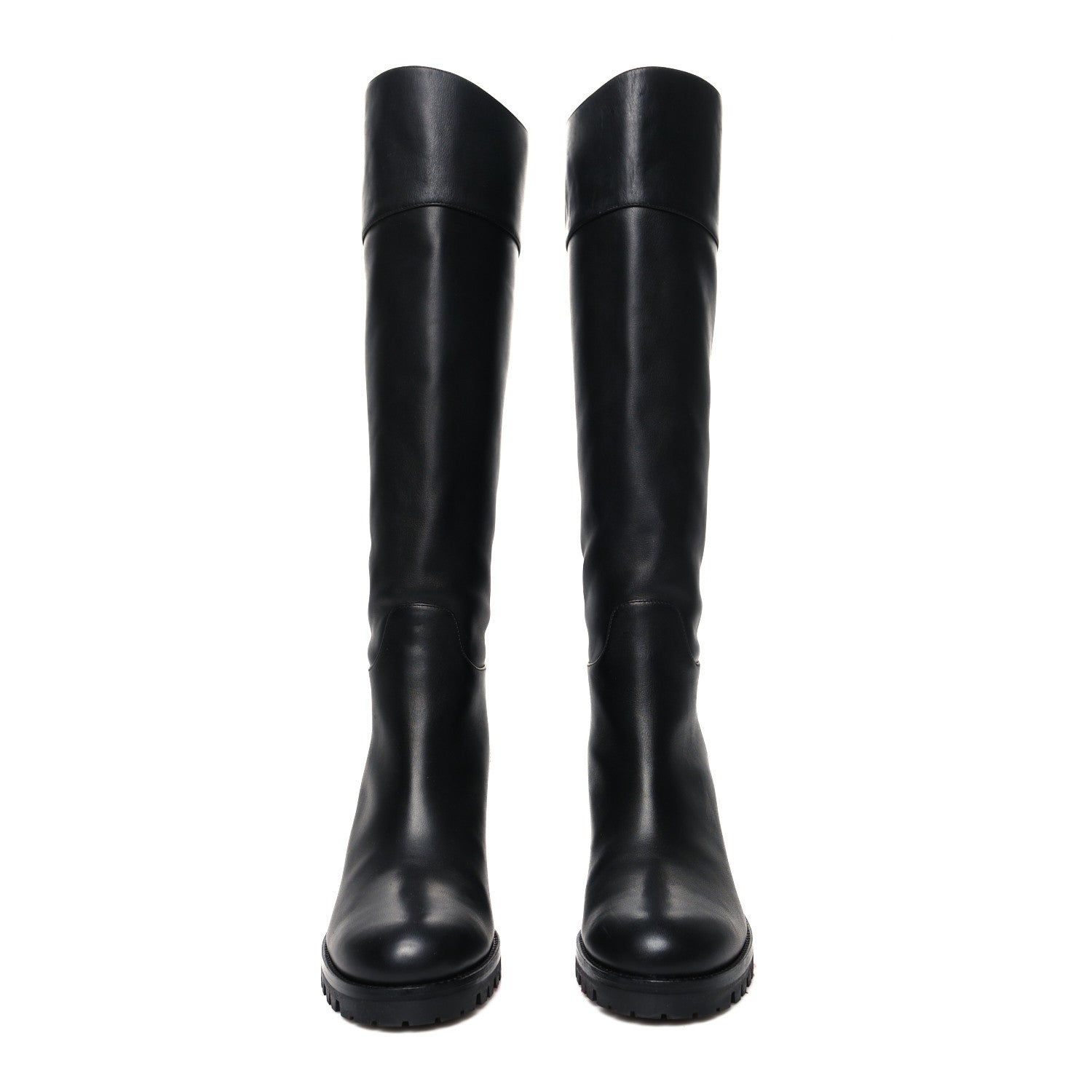 Christian Louboutin Calfskin Kari Lug 70 Boots 36 Black 2 of 7