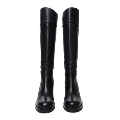Christian Louboutin Calfskin Kari Lug 70 Boots 36 Black 2 of 7