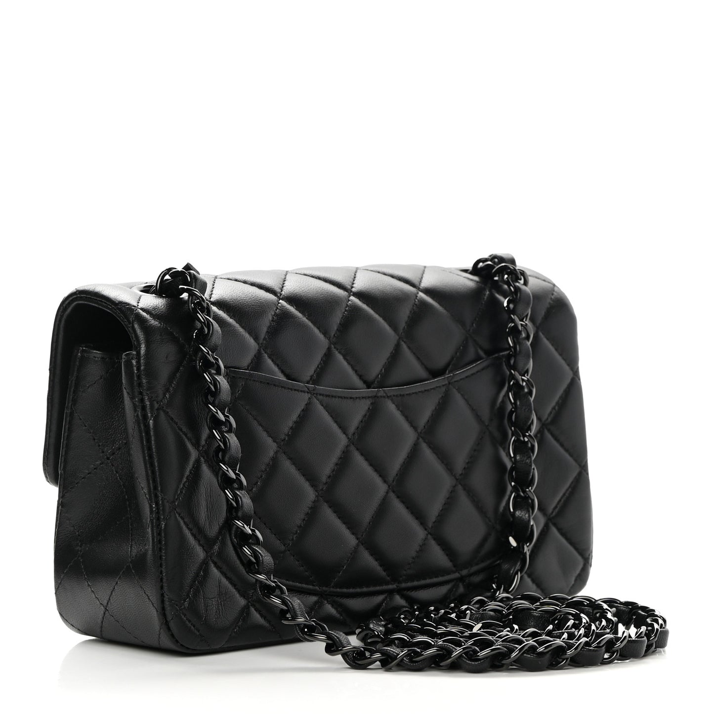 Lambskin Quilted Mini Rectangular Flap So Black