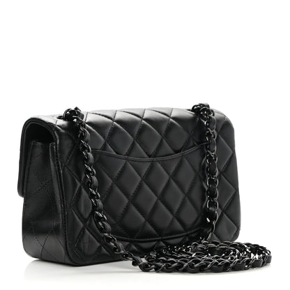 Chanel Lambskin Quilted Mini Rectangular Flap So Black 3 of 13