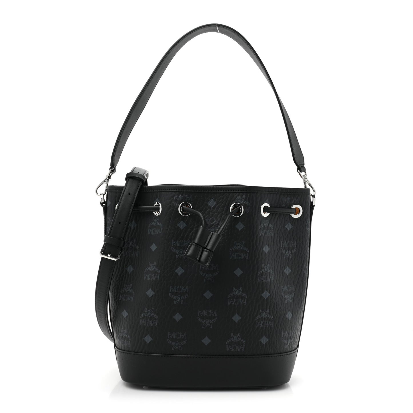 Visetos Medium Dessau Drawstring Bucket Bag Black