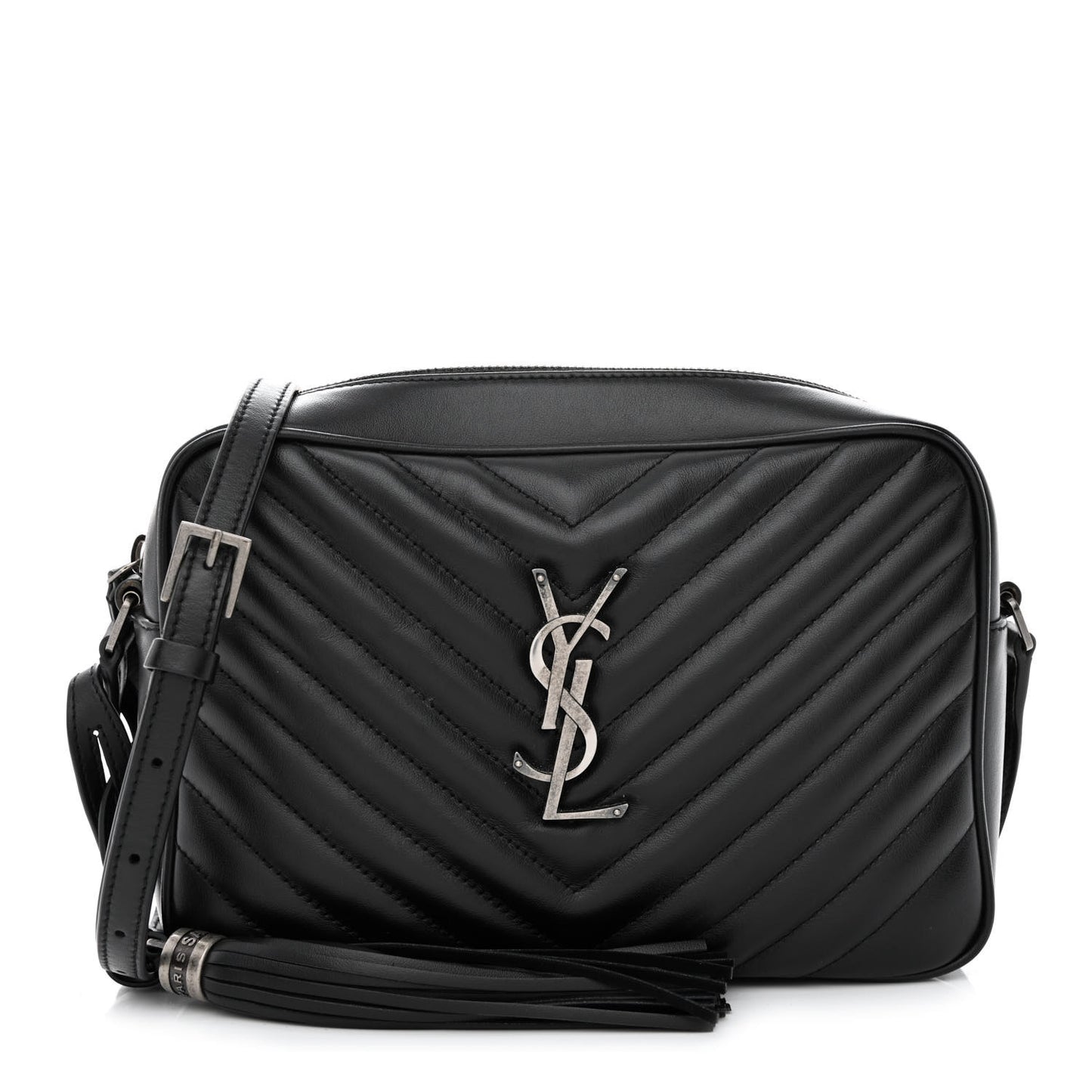 Calfskin Matelasse Monogram Lou Camera Bag Black