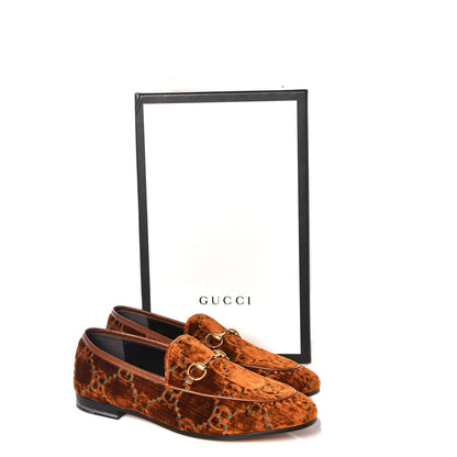 Gucci Velvet GG Monogram Horsebit Womens Jordaan Loafers 39.5 Cognac Green 11 of 11