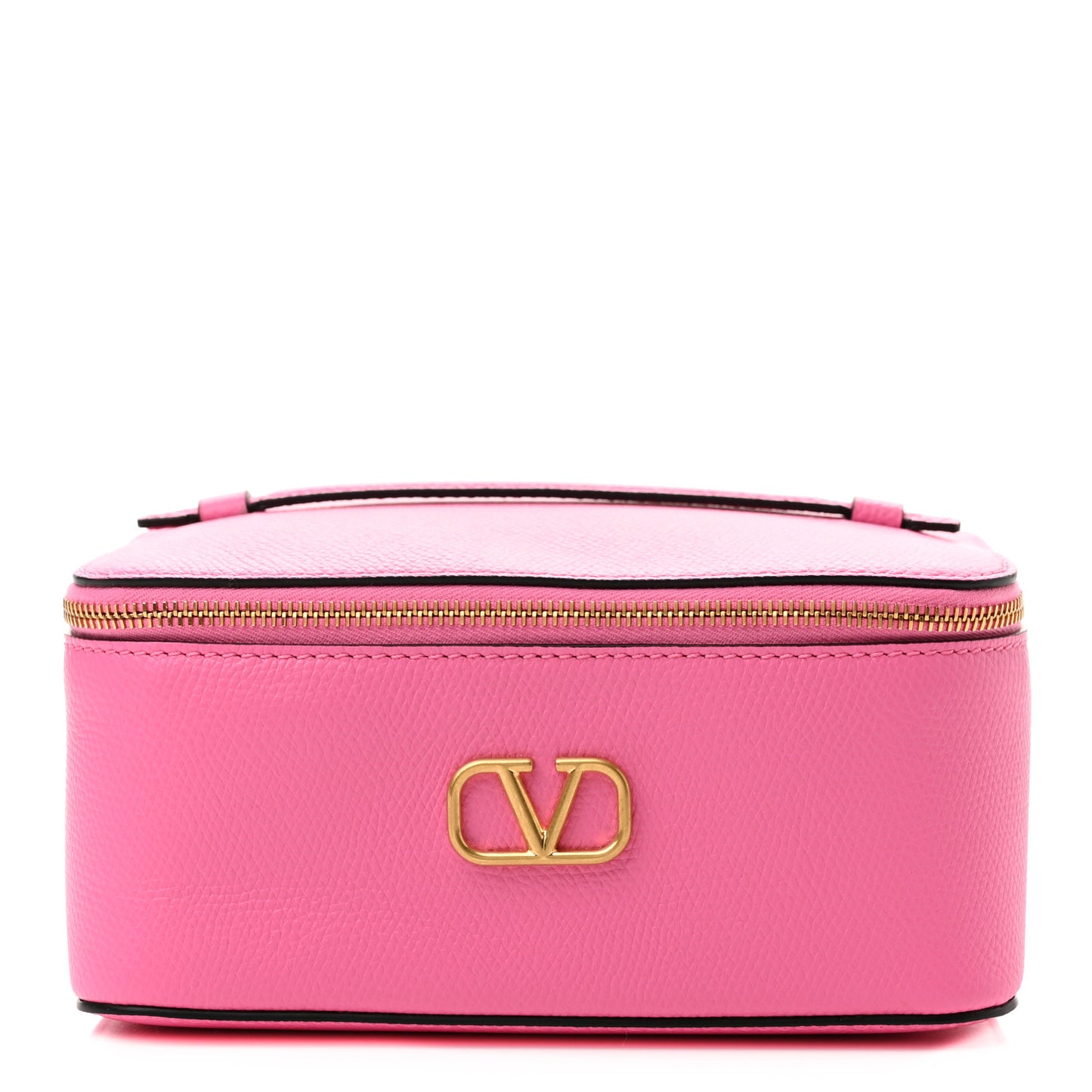 Grained Calfskin VLogo Signature Wash Bag Feminine Pink