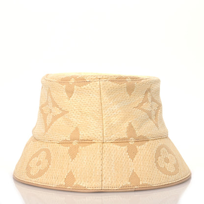 Louis Vuitton Woven Fabric Calfskin Monogram Beachview Bucket Hat Natural 6 of 8