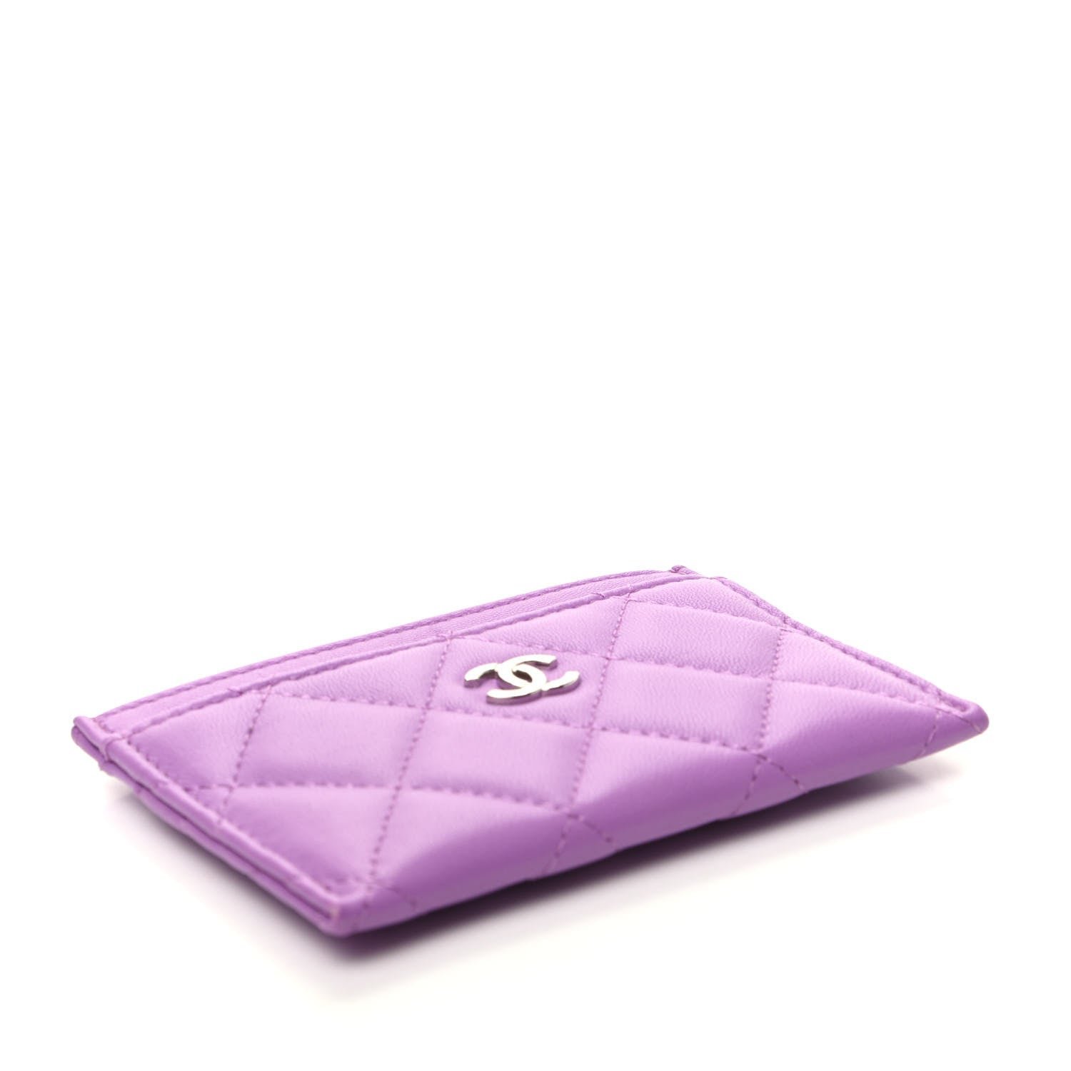 Chanel Lambskin Quilted Card Holder Purple 4 of 8