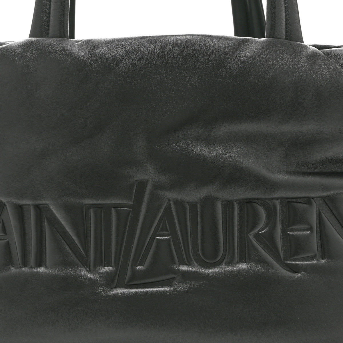 Lambskin Wide Puffer Tote Black